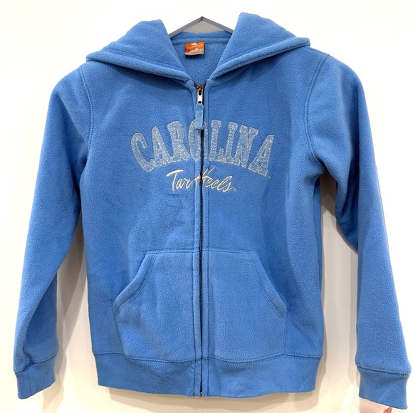 UNC Colosseum Carolina Tar Heels Blue Zipper Hoodie Jacket Girls Large 10/12 NWT - Picture 1 of 6